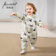 Cotton soft children's one-piece pajamas, winter baby warm clothespins, cotton boys' home clothes, autumn and winter sleeping bags, girls' jumpsuits, light green panda 60g thin cotton 80 36cm