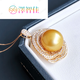 Ze Zhijia black and white gold pearl dazzling South Sea gold pearl pendant gold seawater pearl necklace single piece luxury gift for girlfriend