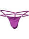 Men's T-string underwear stretch ice silk large pouch double-strap thong underwear with ring sexy underwear men's T-pants breathable purple S