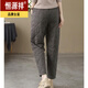 Hengyuanxiang exports big brand thin women's down pants new outer wear winter high-end loose thickened straight cotton pants for women coffee color L recommended 100-115 Jin Jin equals 0.5 kg