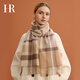 HR Helena brand wool scarf for women autumn and winter 2025 new warm scarf birthday gift for girl girlfriend milk coffee grid brand counter gift box