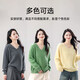 Musley Queen2025 Herbst Wolle Velvet Strickjacke für Frauen V-Ausschnitt Lose nahtlose weiche Feste Farbe Einfacher Pullover vielseitiger Pullover Ziegegrau Eins Größe