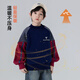 Youyou Fairy Tale Autumn and Winter Boys' Western Style Sweaters Plush Cotton 2025 Children's Warm Bottoming Shirts Thickened Medium and Large Children's Trendy Clothes Navy Blue 150 72