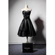 2023 new tube top satin mini dress Hepburn temperament little black dress party wear sisters outfit evening dress short black 2XL