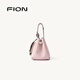 FION 2025 New Bag Genuine Leather Bucket Women's Bag Premium Handbag Large Capacity Shoulder Bag Pink/Brown