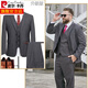 Pierre Cardin large size suit suit for men plus fat plus fat man business formal wear loose casual no-iron black suit jacket large size black suit trousers + vest shirt tie 8XL 215 recommended 265Jin Jin is equal to about 0.5 kg