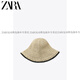 ZARA2025 Spring New Women's Clothing Contrast Color Design Fashionable and Versatile Fisherman Hat 0654091052 Official Authentic Beige M (56-58cm)