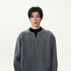 Oiro's shop American retro twist design sweater men's lazy high-end Henry collar sweater couple trend gray XL