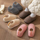 Autumn and winter children's cotton shoes to keep warm girls' thick soft-soled slippers bag heels cotton slippers plus velvet shoes boys' velvet shoes pink 18 180 suitable for feet length 16.9-17.8