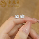 Lao Fengxiang 99 solid silver sterling silver kitten earrings 2025 new ear bone nails sweet ear piercing light luxury birthday gift for girls L-EZ0131 kitten earrings* brand gift box