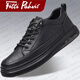 Fitti Pahris light luxury sneakers for men 2025 winter new cowhide men's shoes, anti-odor, anti-slip, heightening business versatile casual leather shoes for men, black genuine cowhide + hand-stitched 40