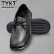 TYKT business casual shoes men's new top layer cowhide British leather shoes men's summer low-top breathable men's shoes TY2964 black 39