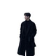 Woolen coat men's gray autumn and winter mid-length thickened loose knee-length windbreaker men's Korean style woolen suit jacket black cotton double-breasted SPK88 M 95-125Jin Jin equals 0.5 kg
