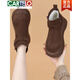 CARTELO crocodile (CARTELO) small thick-soled heightening retro snow short boots for women winter new two-cotton plus velvet soft-soled non-slip Birkenstock cotton shoes brown plus velvet 37