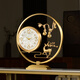Copper Master 2026 New Brass National Trendy Desktop Clock Exquisite Desktop Ornaments Decorative Clock Brass (Fu Lu Shuang) Natural Shell Disk-Radio Wave Movement