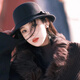OTHER MIX Autumn and Winter Hat Women's French Retro Small Fragrance Style Daughter-in-Law Top Hat Hepburn Style Face-Showing Small Woolen Fisherman Hat Black One Size