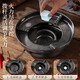 Solid alcohol stove small hot pot household cast iron griddle pot special pot alcohol pot new open stove 27cm with lid thickened cast iron pot (solid wax + hemp rope) + windproof alcohol stove 22cm
