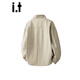 CHOCOOLATEit pure cotton striped long-sleeved shirt men's autumn new loose lapel casual jacket shirt beige L