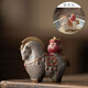 Witch Ji changes color and will make you rich immediately, tea pet ornaments, Chinese style Tang horse tea table for raising money, can raise tea sets, tea tray accessories, fine tea pets, make money immediately - temperature-sensitive color-changing model