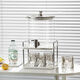 Atour Hotel same style glass cold kettle with faucet kettle large capacity household fruit tea beverage bucket 3.6L silver juice bucket + ceramic shelf