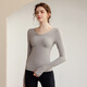 Sporn Yoga Clothing Top Women's Long Sleeve Autumn and Winter Pilates Fitness Clothing Training Clothes with Breast Pads for Slimming and Temperament Outdoor Sports Medium Gray Top S (80-90Jin Jin is equal to 0.5kg)