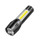 LED strong light flashlight zoom long-range ultra-high endurance outdoor multi-function searchlight outdoor emergency long-range strong light flashlight ABS material dual-purpose 400 mAh