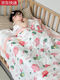Sanqihu bamboo cotton gauze baby blanket baby summer cooling quilt children's quilt summer kindergarten nap thin blanket air conditioning quilt Strawberry Manor - four layers of bamboo cotton gauze 110*110cm Strawberry Manor - four layers of bamboo cotton gauze 110*110cm