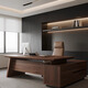 Aesthetic school new Chinese style simple North American black walnut executive desk high-end office hotel hotel B&B customized executive boss desk size customization (contact customer service)