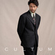 CULTUM 1930s wool twill fabric CULTUM autumn and winter thickened easy-care peaked lapel suit for men black twill three-piece suit 54 B