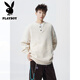 Playboy (PLAYBOY) American Heavy Henley Collar Bottoming Knitted Sweater Men's Autumn Handsome Loose Lazy Style Pullover Sweater Black L