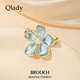 Qlady temperament begonia flower brooch high-end women exquisite niche fashion corsage anti-exposure accessories Mid-Autumn Festival birthday gift