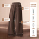 MINISO Men's Velvet Pants Autumn and Winter Daily Commuting Thickened Coldproof Warm Casual Scimitar Pants Ka M