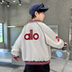 ALO YOGAalo Jacket Boys Spring and Autumn Baseball Uniform 2025 New Medium and Large Children's Autumn Children's Wear Jacket Top Navy Blue BBL2526 Jacket 120