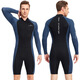 New 1.5MM wetsuit long-sleeved shorts one-piece warm wetsuit men's snorkeling surfing Lycra sunbathing suit men's black M