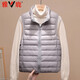 Yalu Lightweight Down Vest Women's Liner New Short Style Casual Sports Spring Outerwear Warm Stand-up Collar Vest Jacket Off-White L 100-120Jin Jin is equal to 0.5 kg