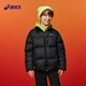 ASICS Children's Wear 25 Years Winter Short Puff Bread Jacket for Boys and Girls, Lightweight, Fluffy, Comfortable and Waterproof Black 85% Down 150 Filled Down 169.4g