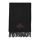 Vivienne Westwood Queen Mother Autumn and Winter New Warm and Windproof LOGO Embroidered Wool Tassel Scarf Unisex Black