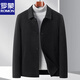 ROMON high-end 2025 spring and autumn pure wool men's lapel double-sided woolen jacket woolen coat short coat black 2XL