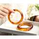 Mengdong quality amber bracelet, fashionable and simple design, natural chameleon, Myanmar Lingcao amber raw mineral beeswax bracelet, Lingcao amber 54 hand circumference