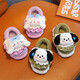 New autumn and winter children's cotton slippers cute cartoon boys and girls indoor girls' slippers infant baby cotton shoes upgraded version purple-slippers 12 26/27 size inner length 16CM