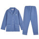 American Standard thickened and warm couple's long-sleeved pajamas autumn and winter quilted simple home wear set gray blue L