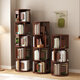 LUOSEN pure solid wood rotating bookshelf floor-standing storage rack modern simple storage rack 360 degree simple storage rack 5-layer walnut