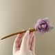 Purple rose wooden hairpin summer hairpin mesh flower hairpin ancient style hairpin headdress temperament hair accessories for women rose wooden hairpin purple - 1 piece