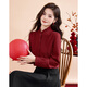 Lost Time Wooden Ears Small Stand Collar 25 Winter Design Style Niche Age-Reducing Petite Women's Shirt 11 Red S