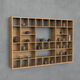 Fantasy black walnut Bogu rack wall storage rack old elm tea room storage square rack Duobao porcelain shelf old elm 37 grids