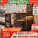 Harmony Dujiang solid wood sideboard bar table retractable storage partition integrated cabinet living room small apartment sofa side cabinet double-sided storage bar table combination walnut color solid wood