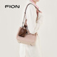 FION 2025 New Bag Genuine Leather Bucket Women's Bag Premium Handbag Large Capacity Shoulder Bag Pink/Brown