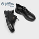 Goldlion Men's Shoes 2025 Autumn and Winter New Business Casual Shoes Soft Surface Light Sole Popcorn Cushioning Sports Shoes Genuine Leather Men's Shoes Black 40