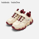 Balabala children's shoes children's sports shoes girls thick-soled shoes spring and autumn 2026 new trendy boys' jogging shoes red new year trend