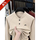 GOLDLION G+ German velvet two-button Henry collar sweatshirt men's autumn and winter new casual pullover loose long-sleeved bottoming shirt Khaki M (recommended 95-110Jin Jin equals 0.5 kg)